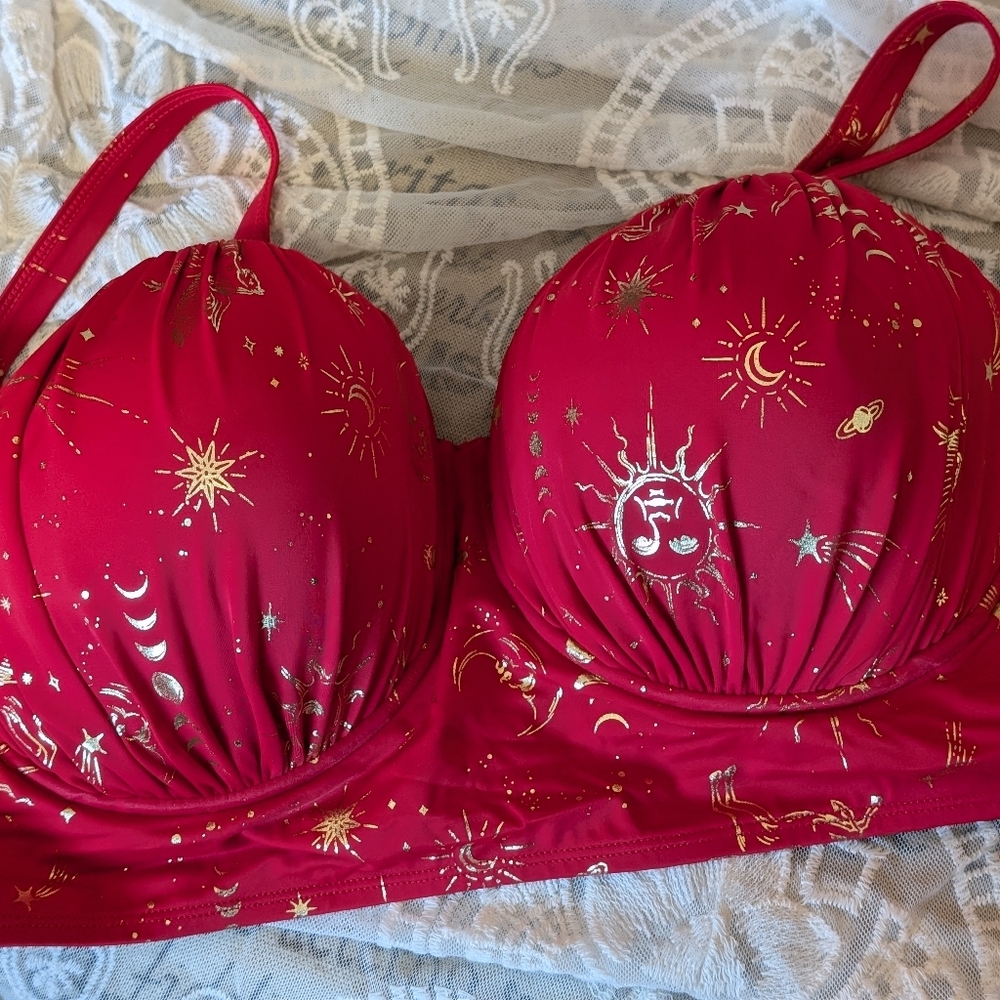 Celestial Ruched Cup Red Swim Top from Torrid